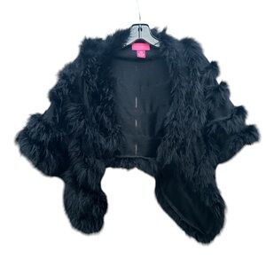 Vintage Betsey Johnson Genuine Marabou Feathers Black Shawl One Size